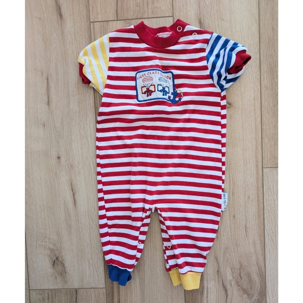 Vintage Colourblock Baby Sailor One Piece